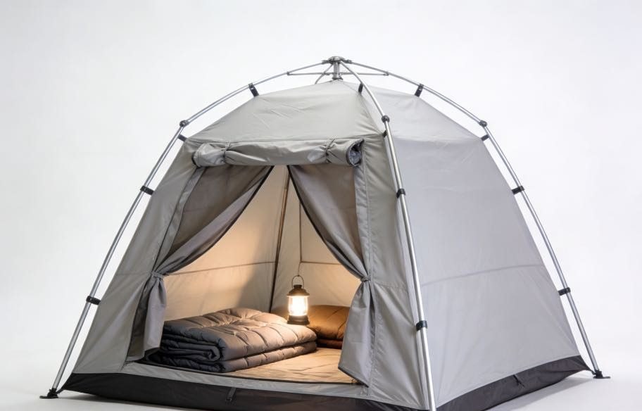 Conventional poled outdoor tent