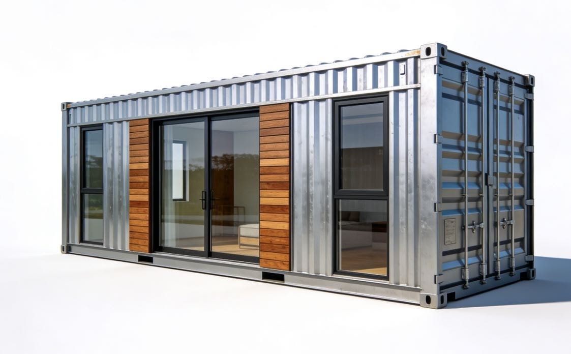 Container-conversion modular temporary building