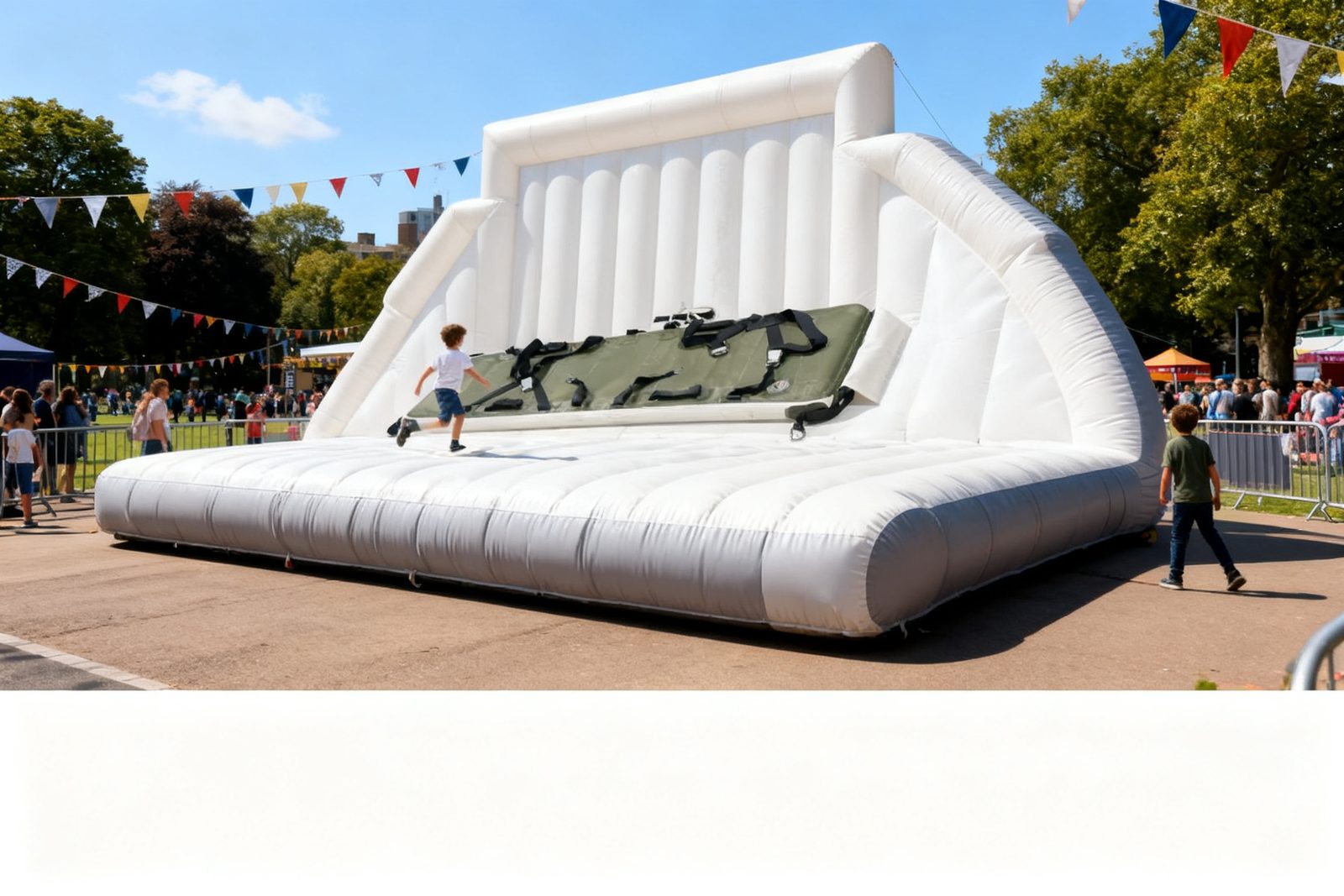 advertising inflatable deployed on site, in use