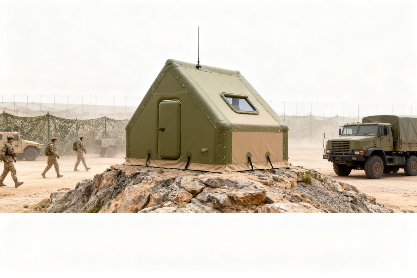 border outpost deployed on site, in use