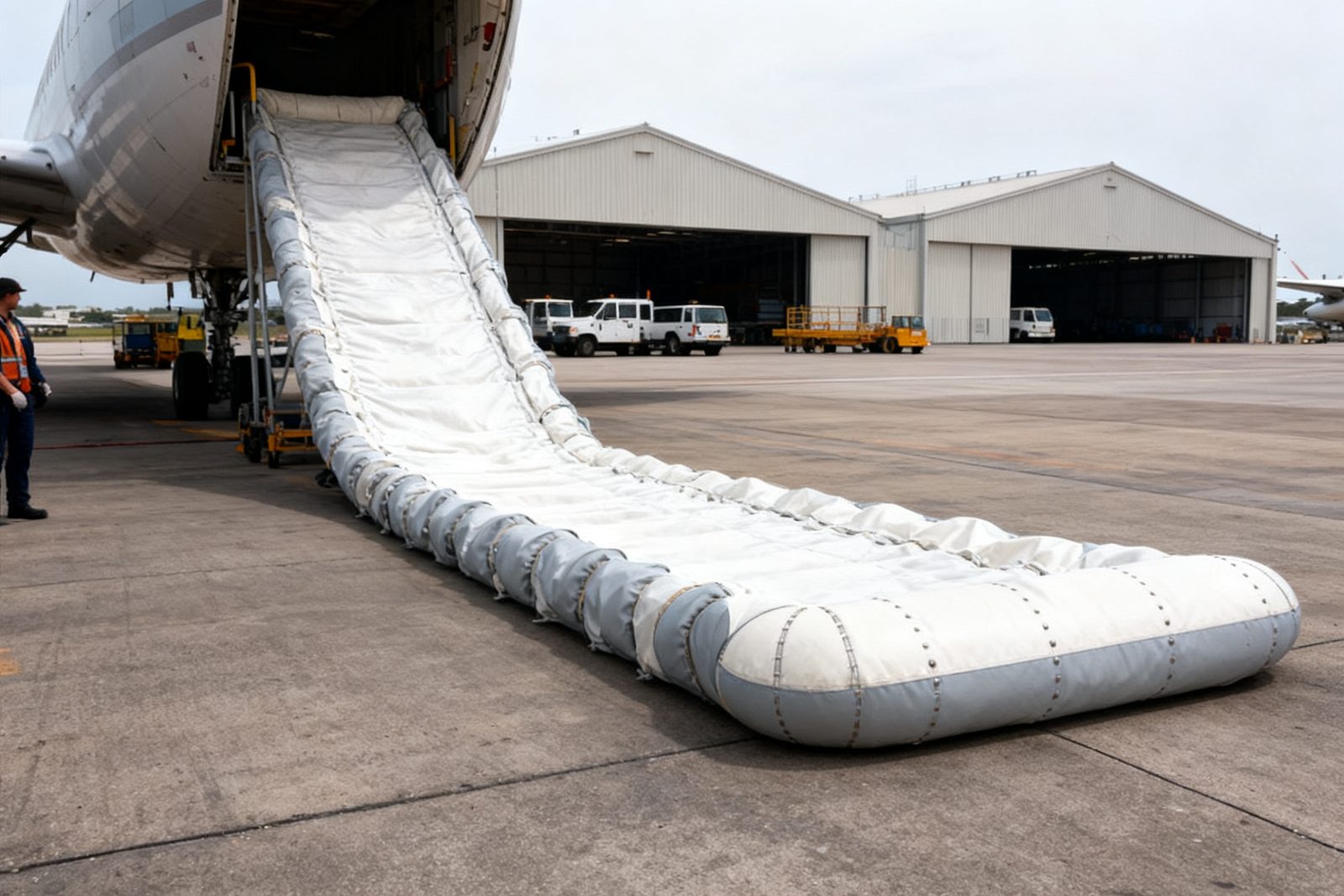 cargo dunnage deployed on site, in use
