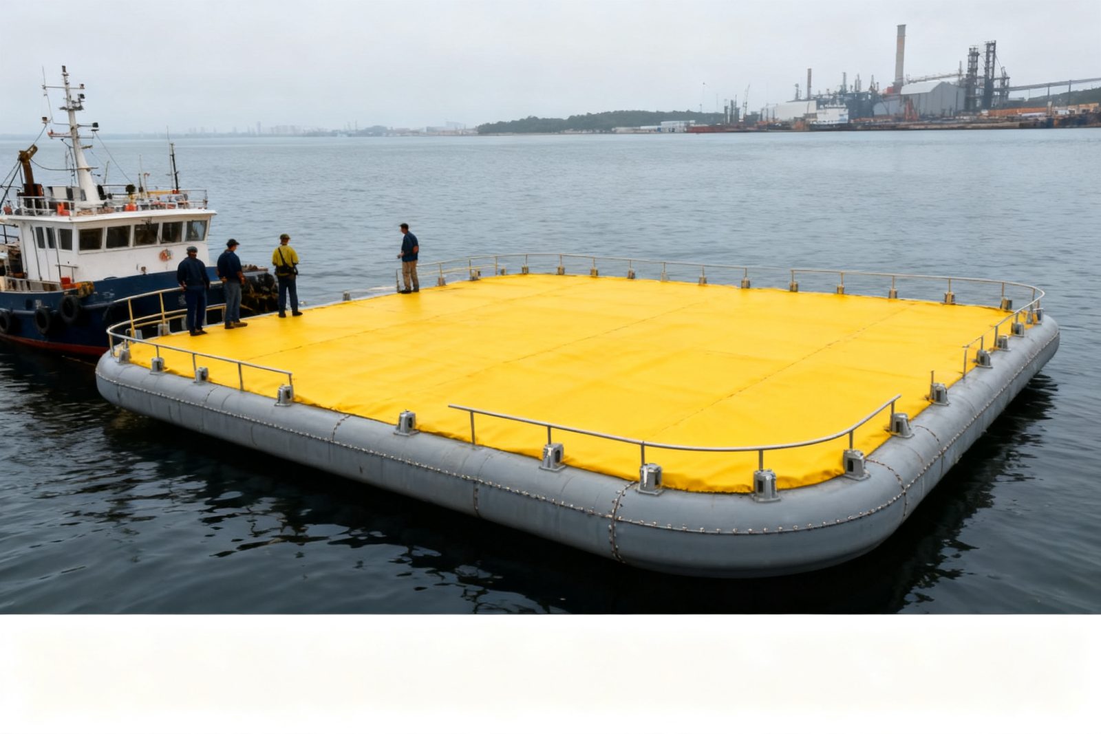 diving platform deployed on site, in use
