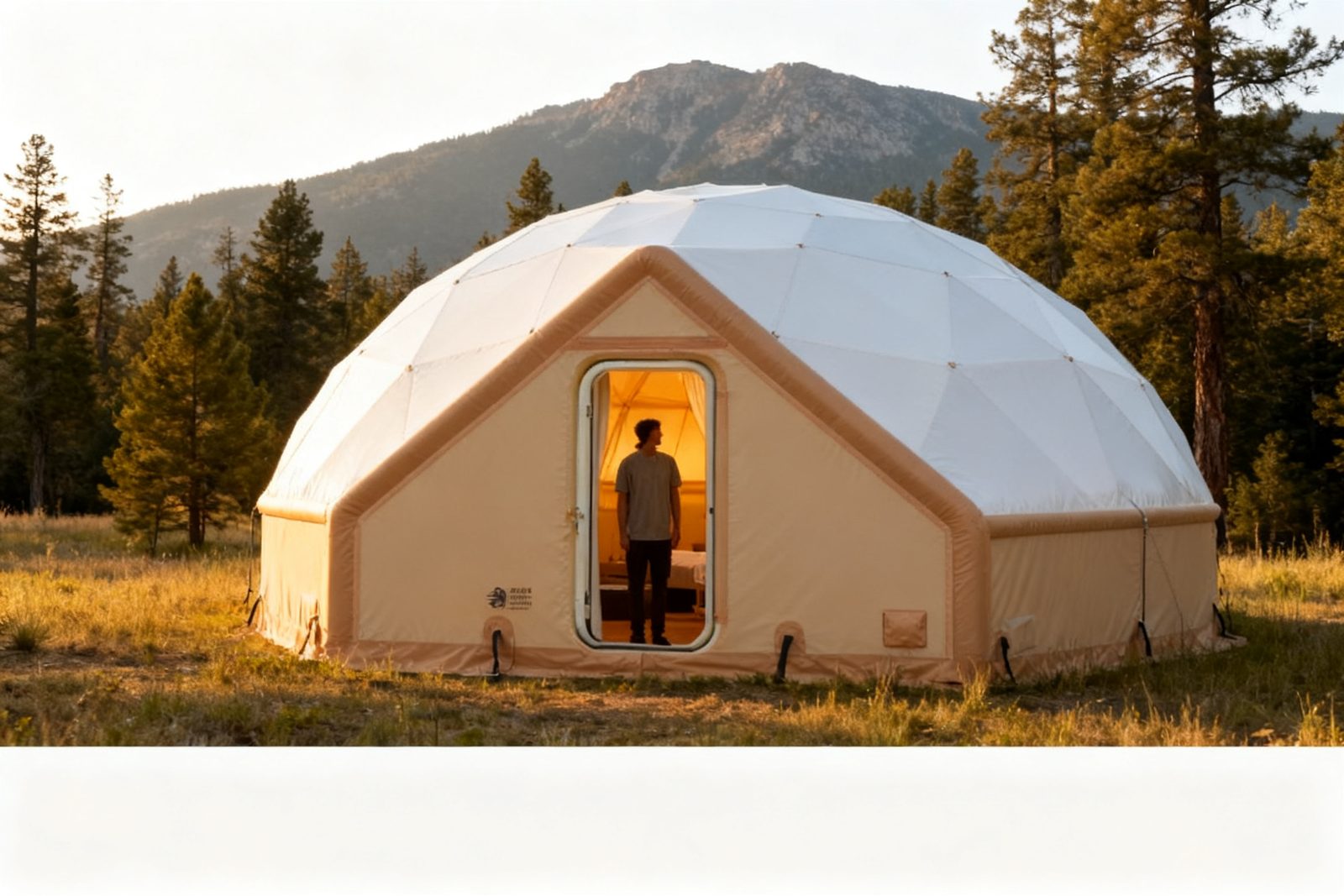 dome pod deployed on site, in use