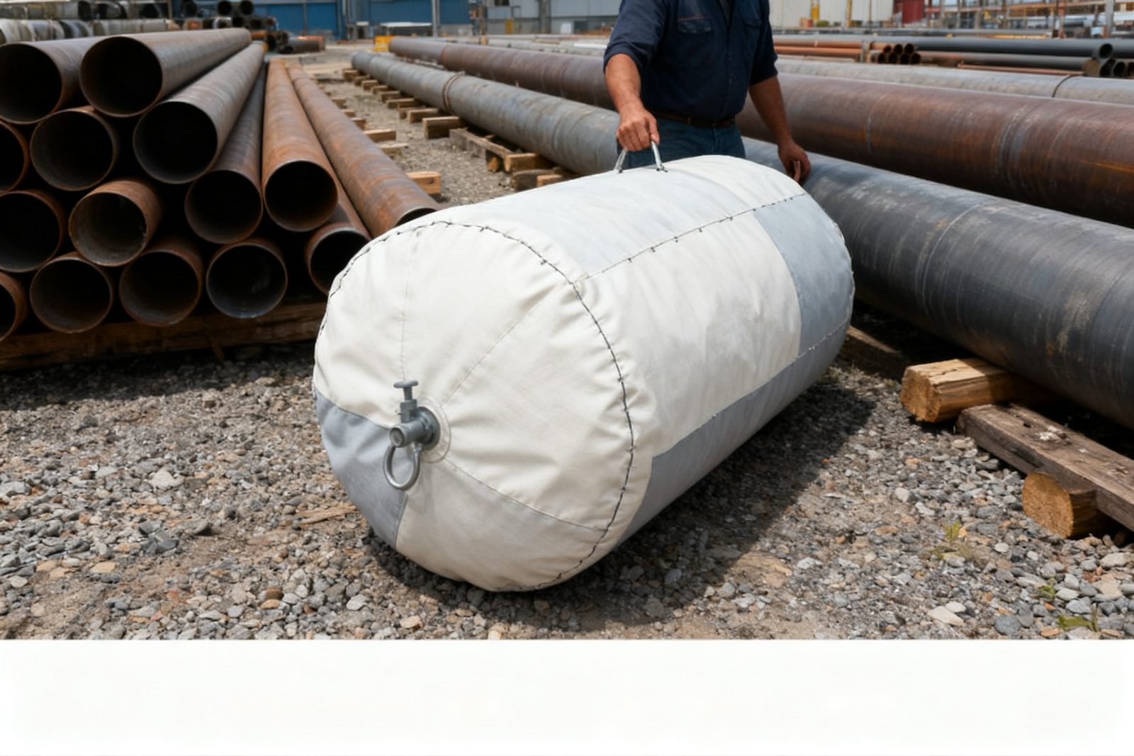 duct plug deployed on site, in use