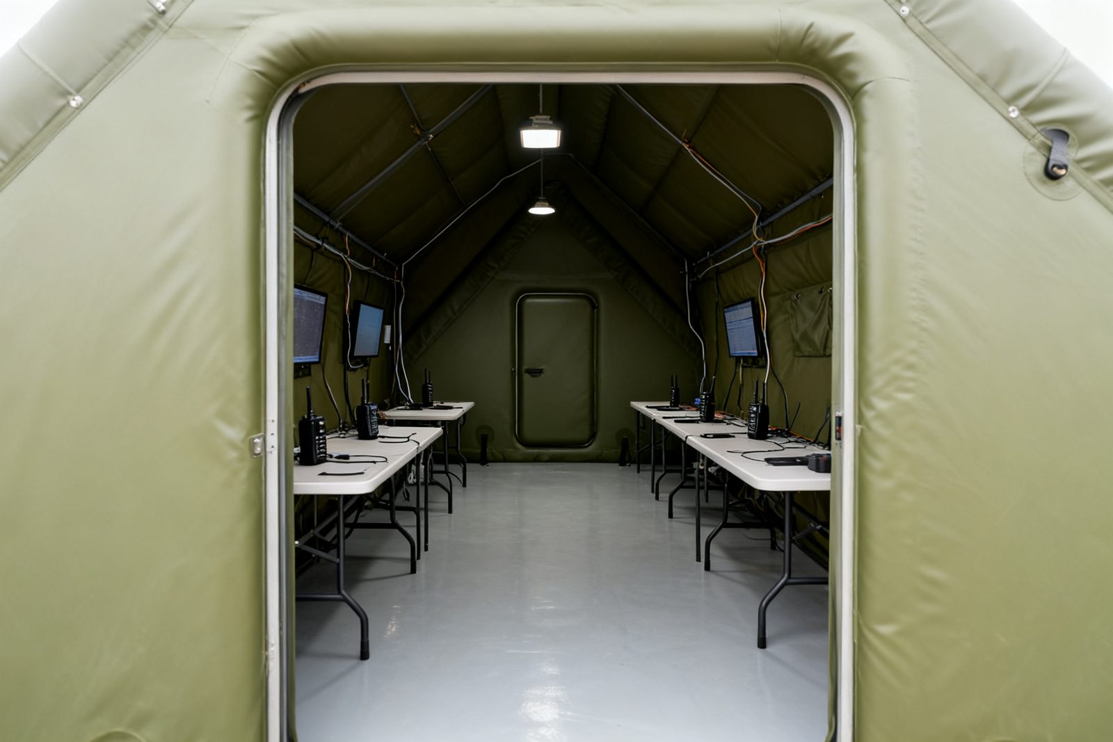 Interior of the forward command post, furnished and in use