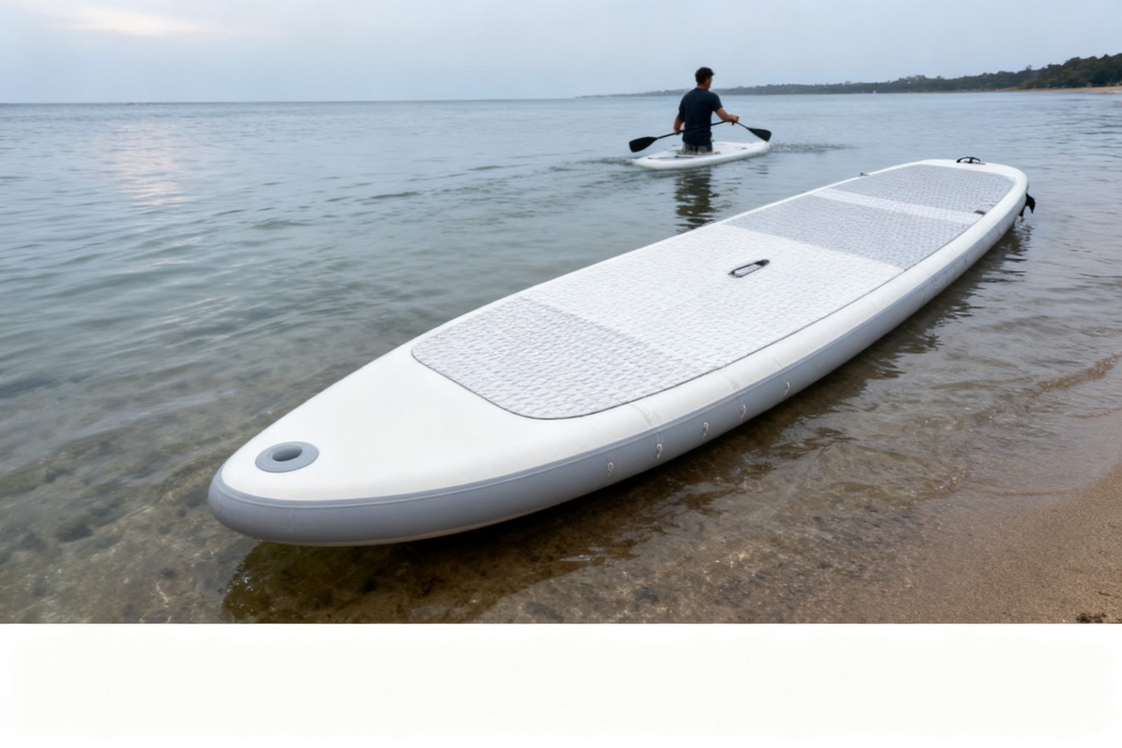 inflatable boat floor deployed on site, in use