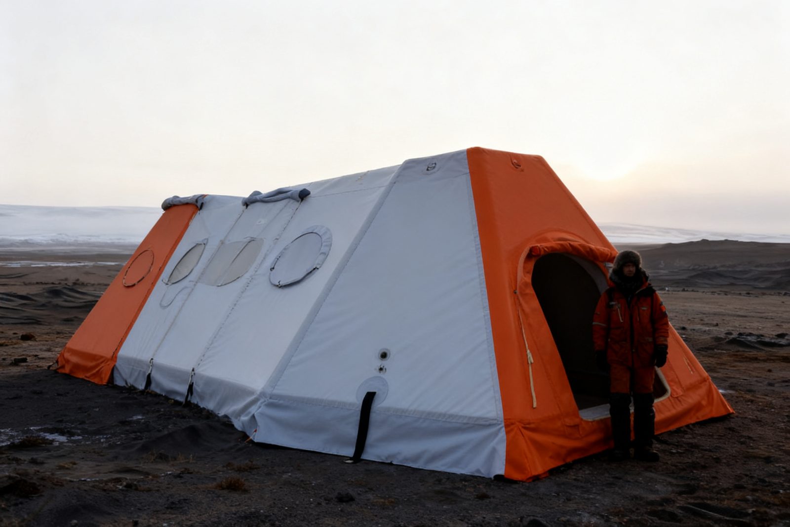 island outpost deployed on site, in use
