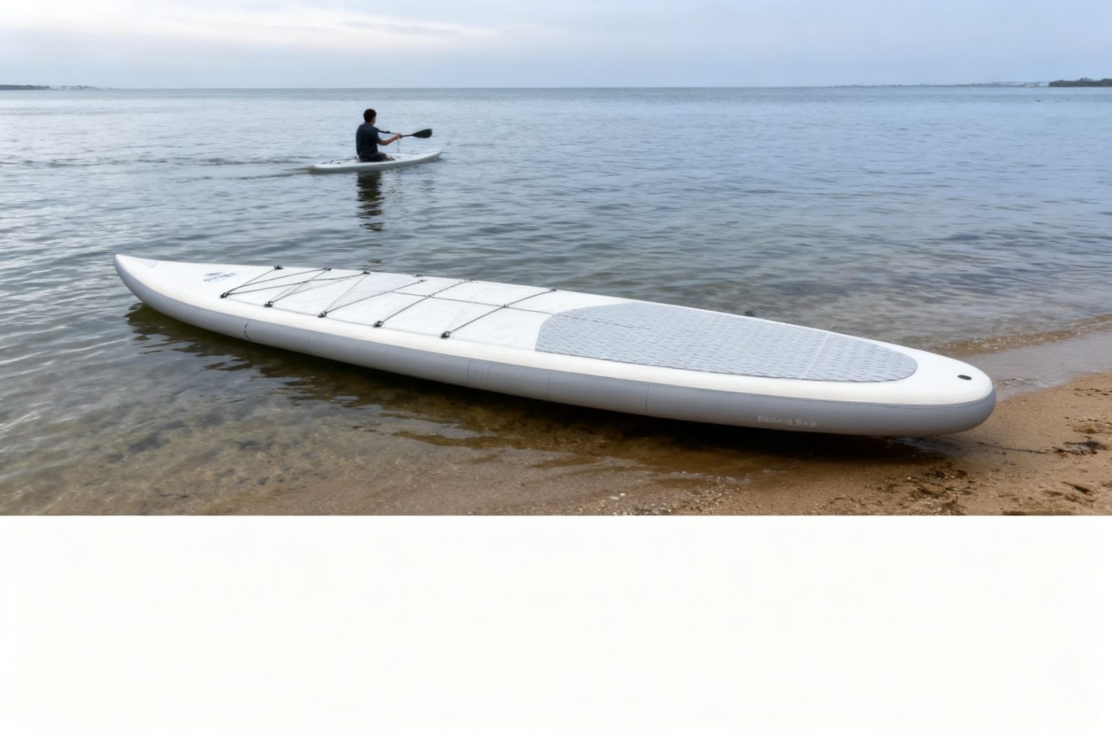 life raft deployed on site, in use