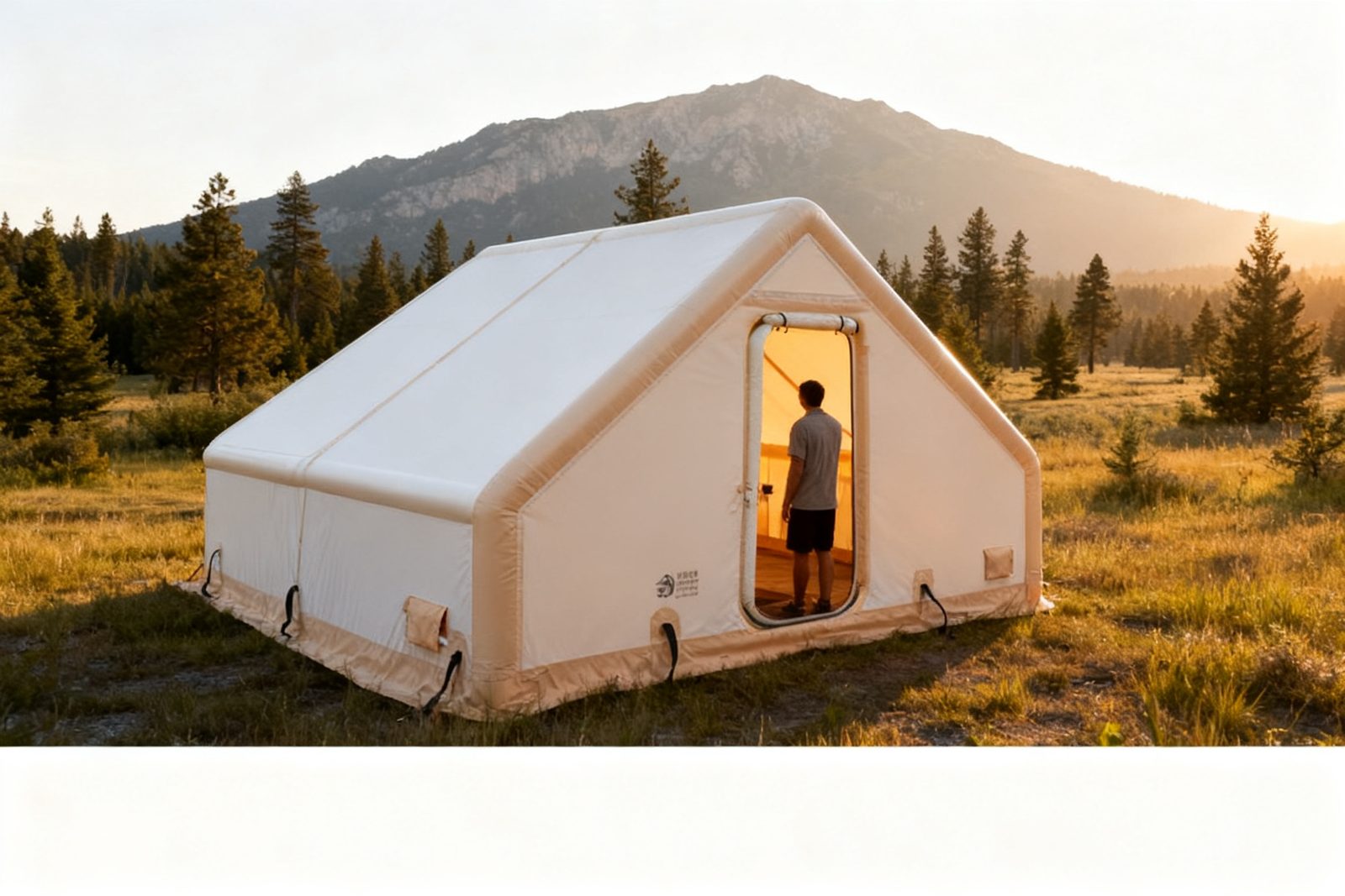 luxury tent suite deployed on site, in use