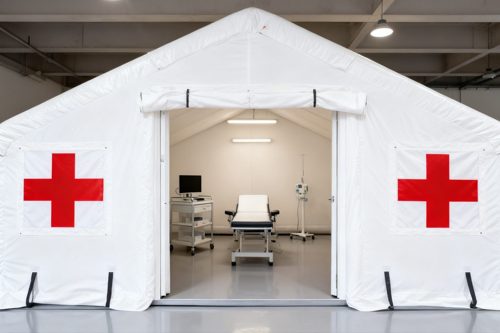 Interior of the mobile clinic, furnished and in use