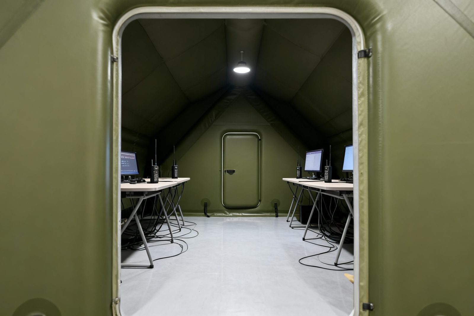 Interior of the observation post, furnished and in use
