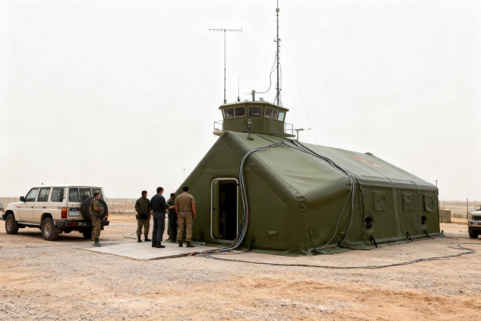 observation post deployed on site, in use
