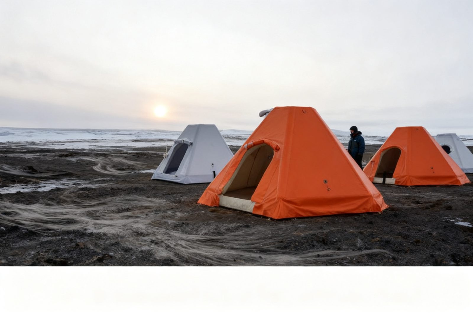 polar research station deployed on site, in use