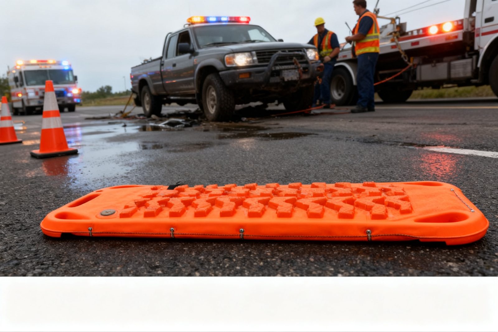 salvage lifting bag deployed on site, in use