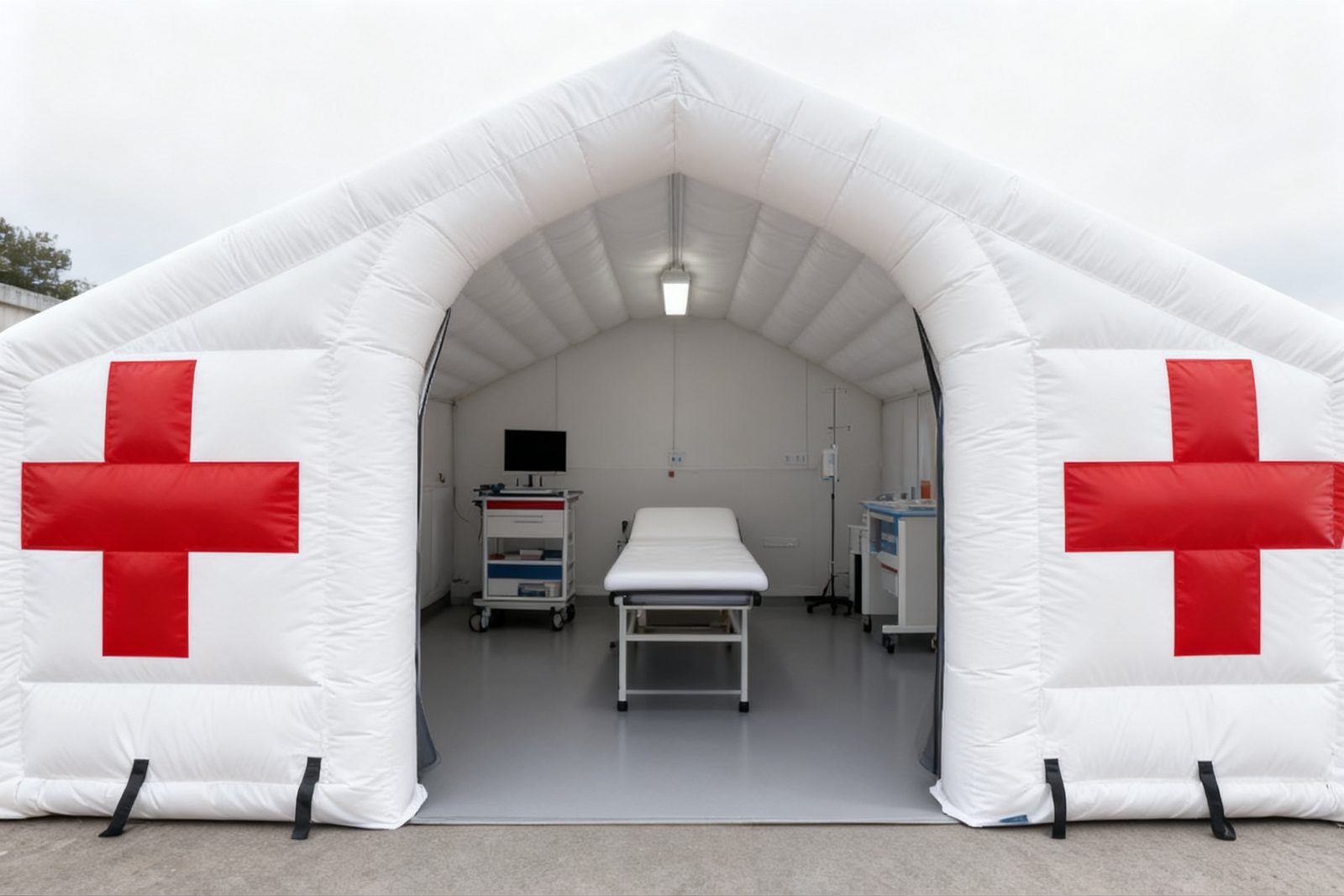 Interior of the sampling booth, furnished and in use