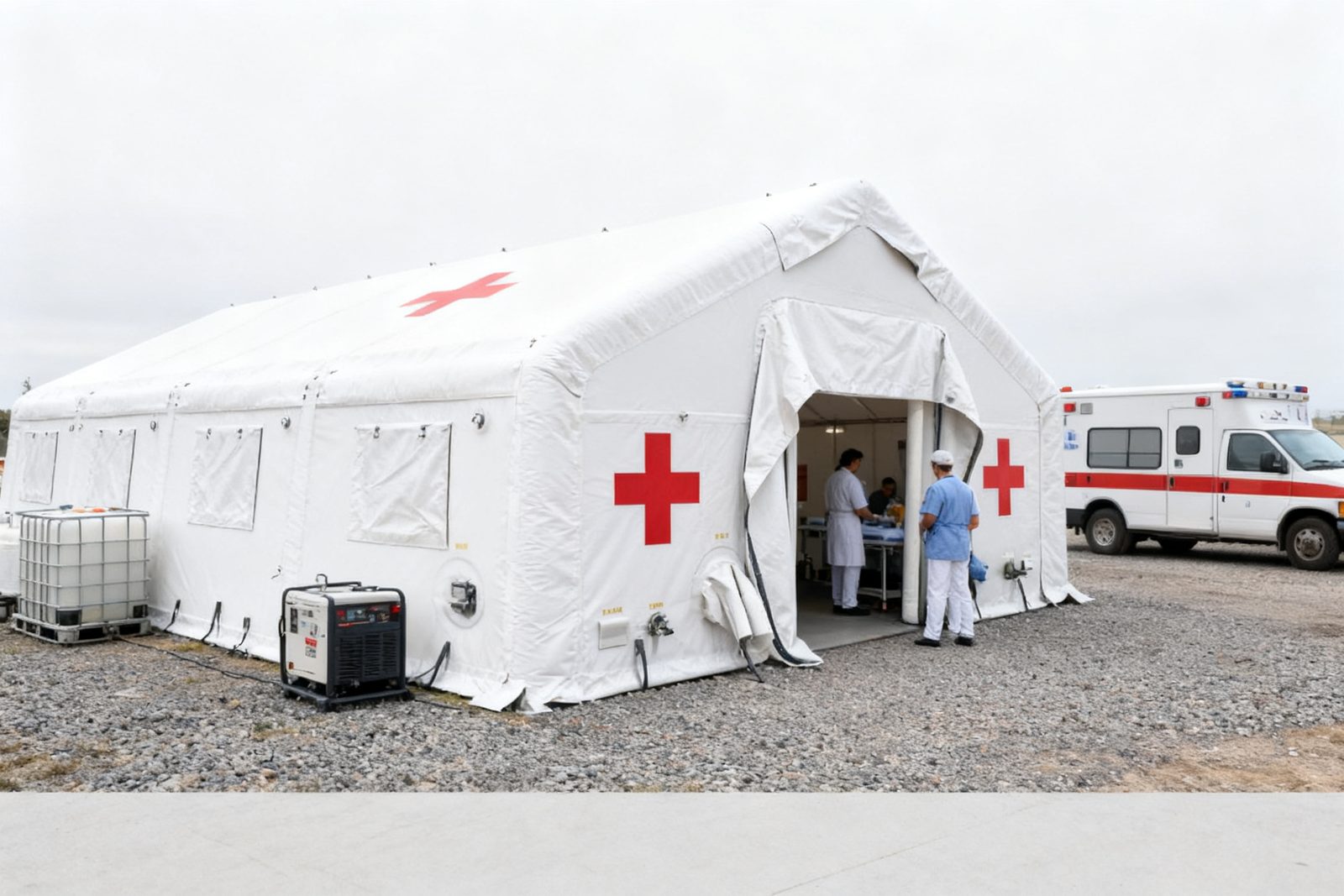 sampling booth deployed on site, in use