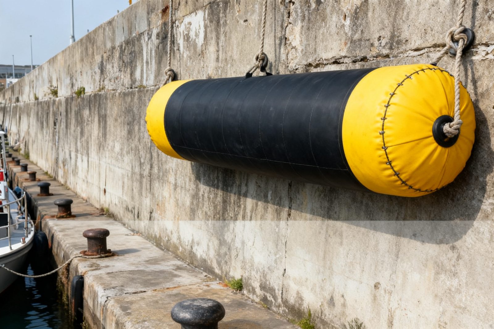 shock-absorbing dunnage deployed on site, in use