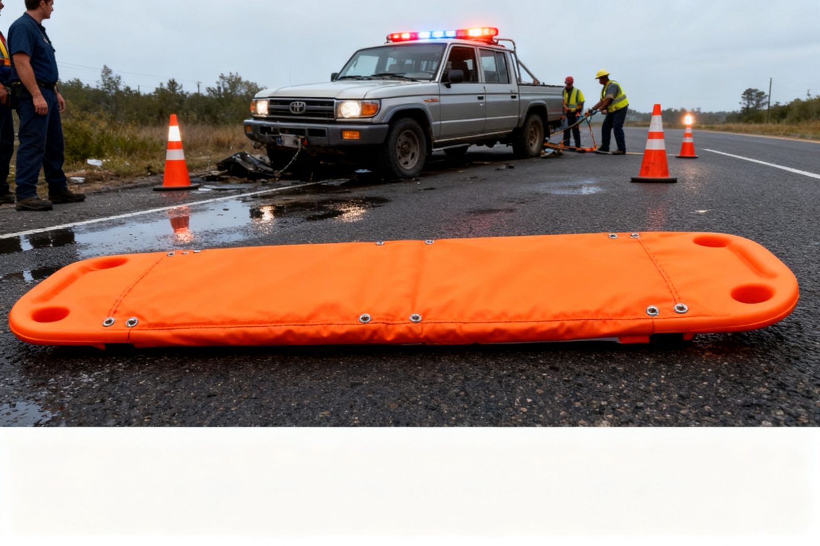 stabilisation bag deployed on site, in use