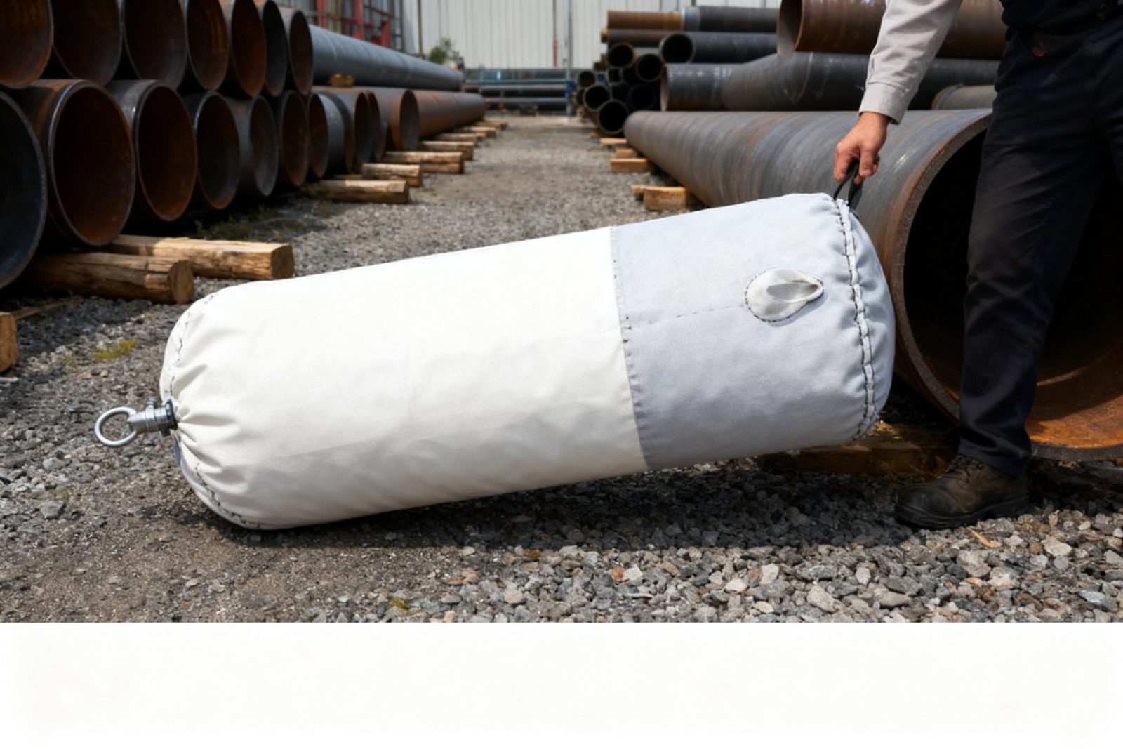 temporary gate seal deployed on site, in use