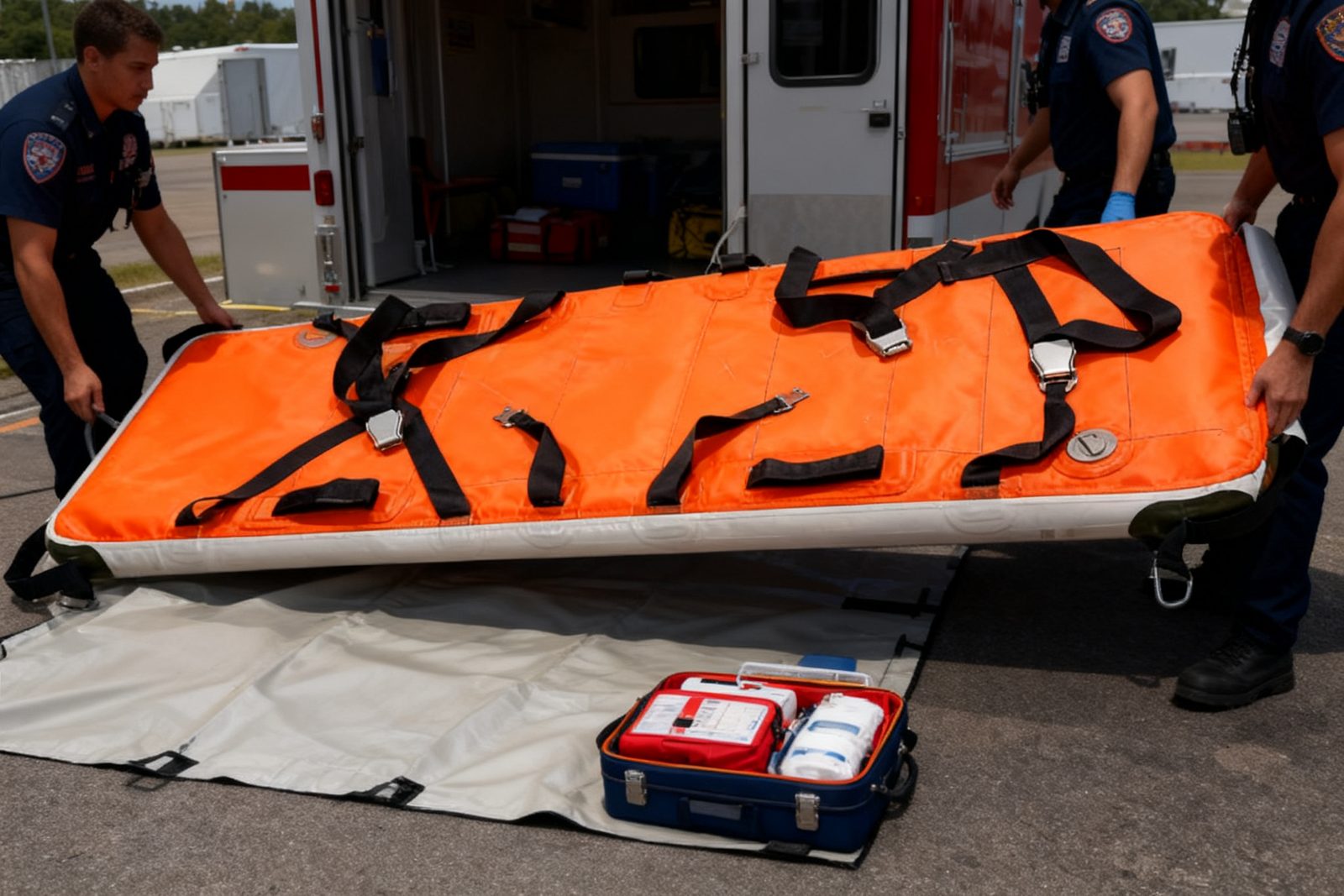thermal transport pod deployed on site, in use
