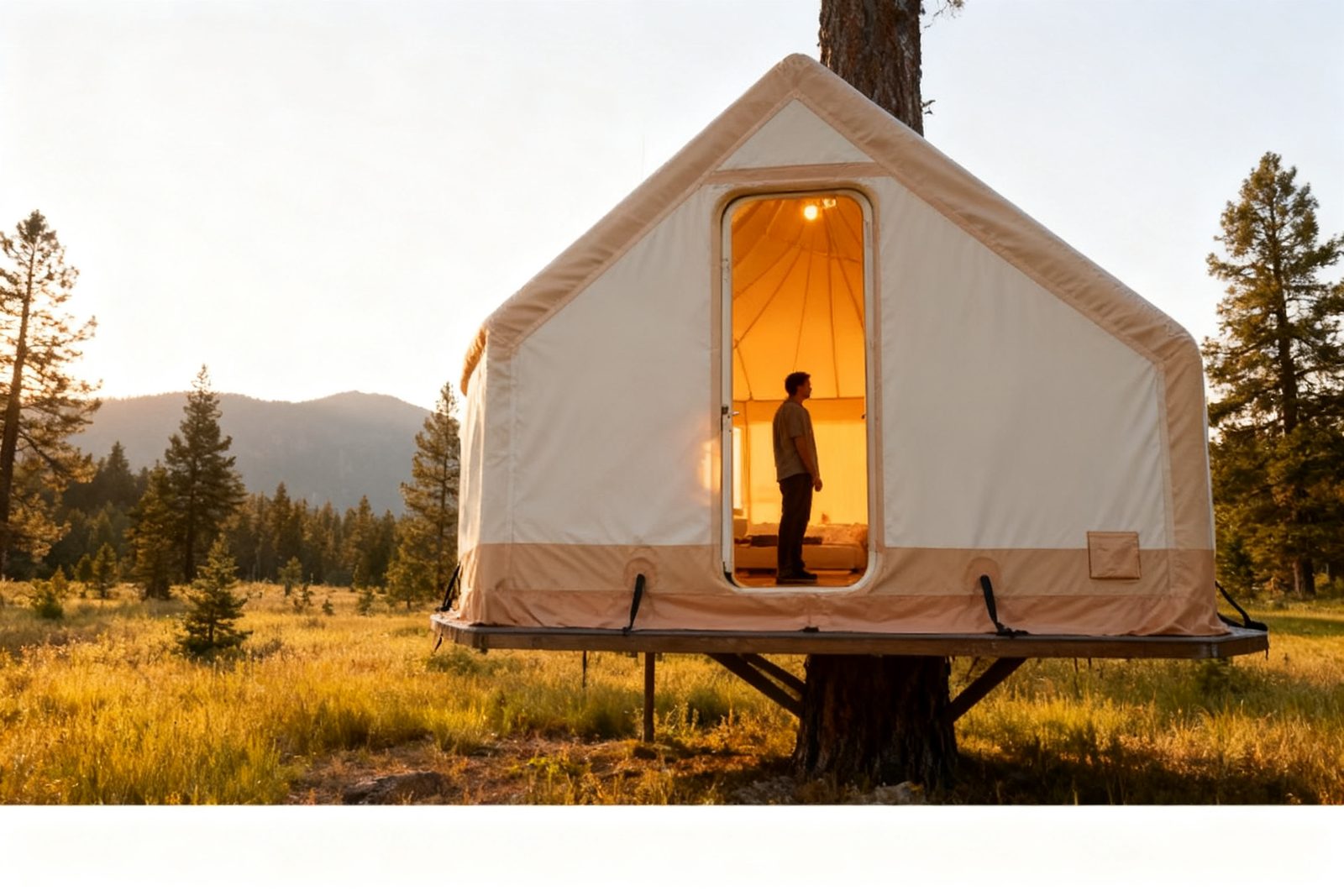 treetop pod deployed on site, in use