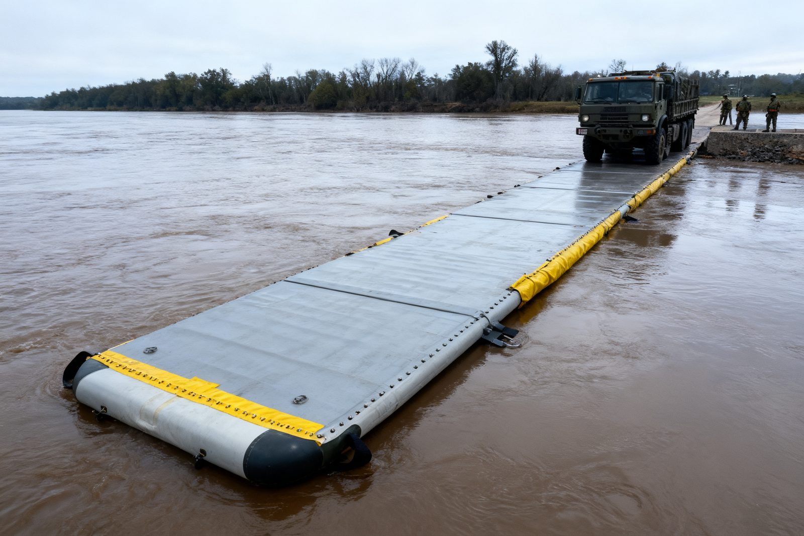 vehicle crossing mat deployed on site, in use